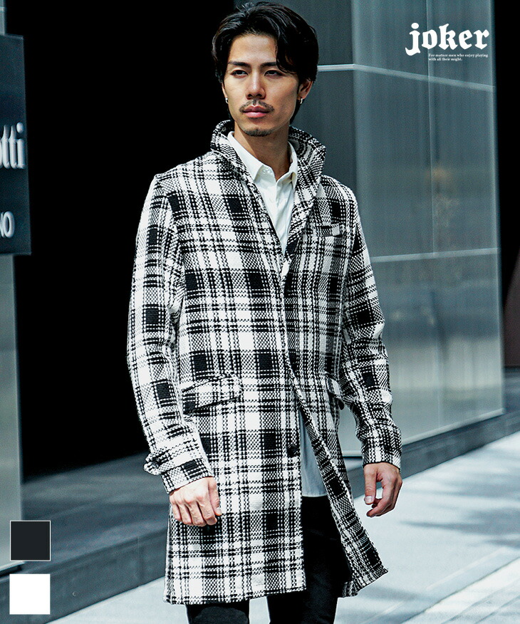 楽天市場】コート メンズ 冬 チェック ピーコート メンズ 総柄 千鳥