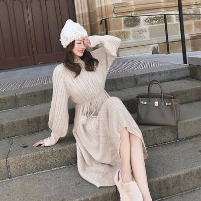 楽天市場】ニット ケーブル編み ワンピース レディース 送料無料 3色