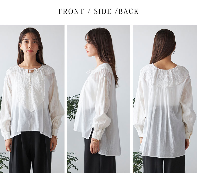 楽天市場】Fanaka アンティーク刺繍ブラウスレディース 24AW 秋 冬