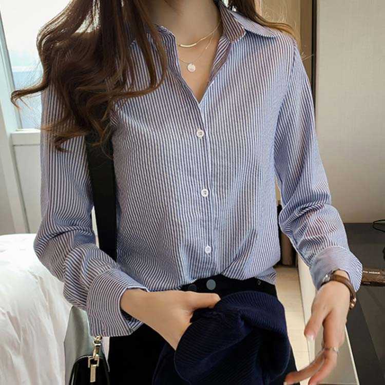 楽天市場】全3色×6サイズ！ストライプシャツ シャツ レディース