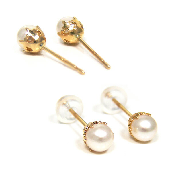 楽天市場】パール ピアス 淡水真珠 K10YG 10k 10金 イエロー ゴールド