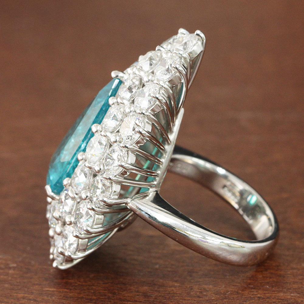 楽天市場】パライバトルマリン リング ブラジル産 ネオンブルー 7.36ct