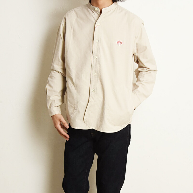 楽天市場】ダントン DANTON 長袖 バンドカラー シャツ メンズ