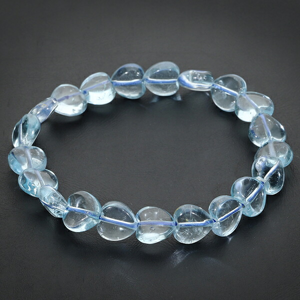 楽天市場】ブルートパーズ ハート ブレスレット 19cm レディースLL