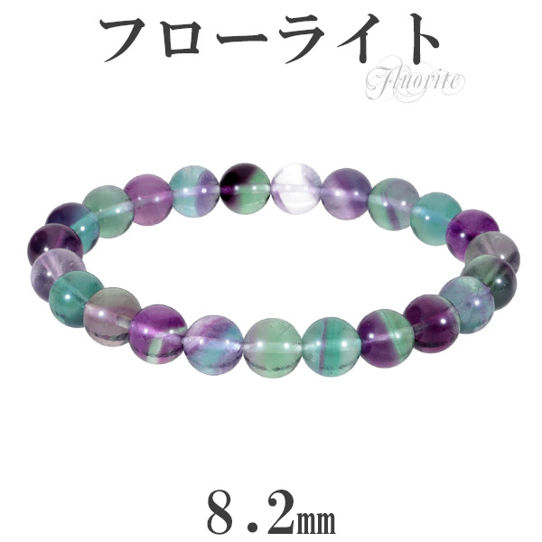 楽天市場】バイカラー フローライト ブレスレット グリーン パープル