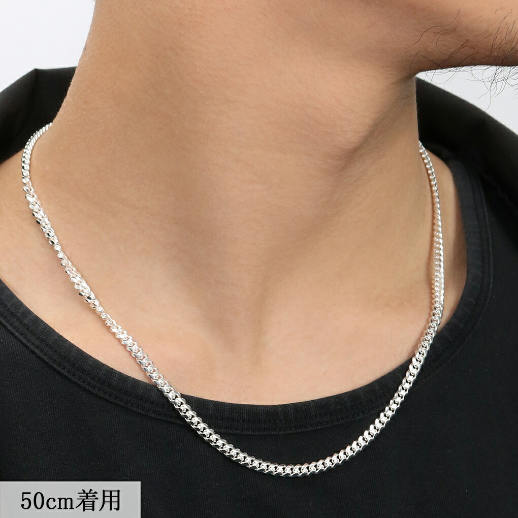 楽天市場】シルバー マイアミキューバンチェーン ネックレス 幅約4.1mm