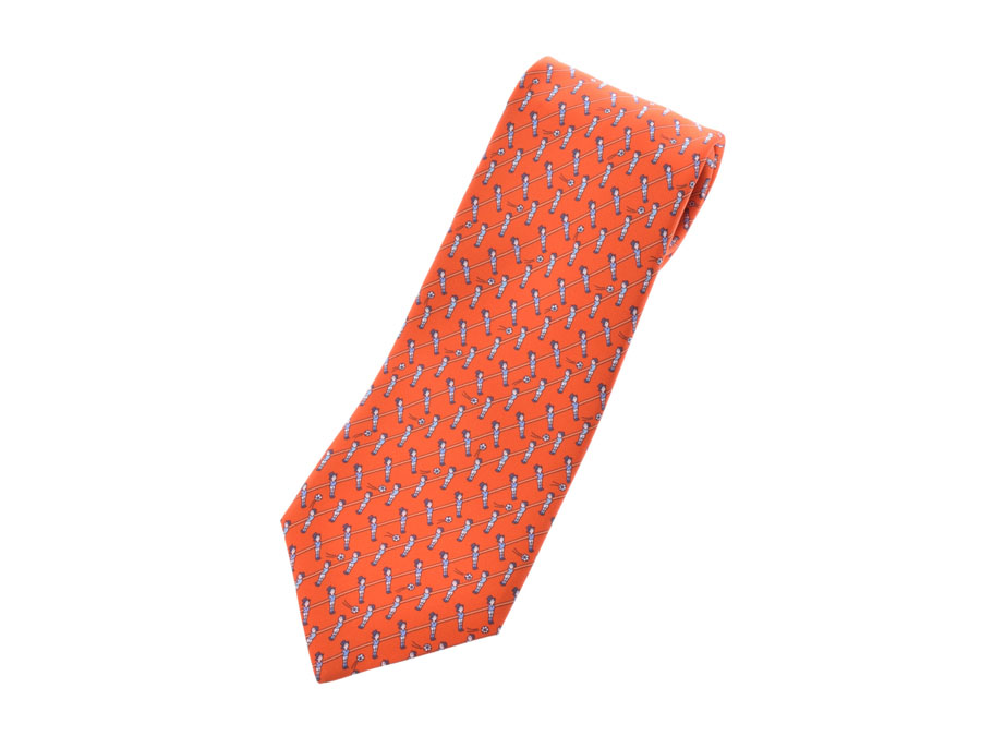 楽天市場】新品 エルメス ネクタイ サッカー シルク100％ オレンジ系