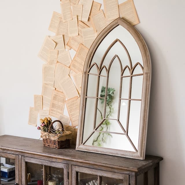 楽天市場】2type/アンティーク風ウォールミラー 姿鏡 窓風 窓枠型