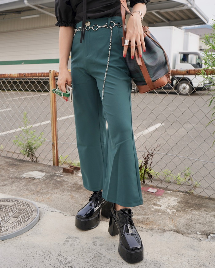 楽天市場】Semi Wide Slacks (deep green) パンツ ズボン ワイドパンツ