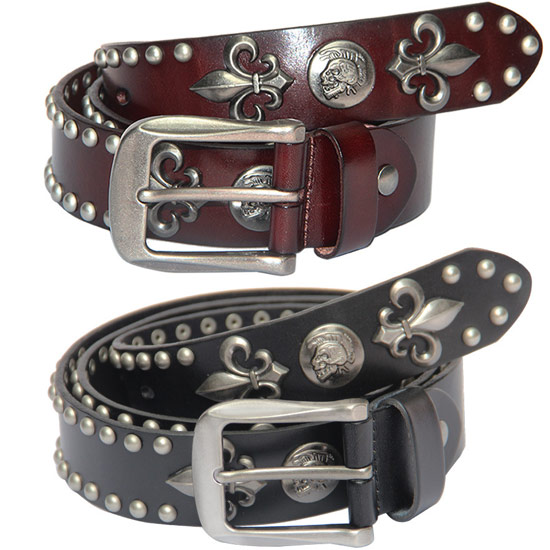 楽天市場】スタッズベルト メンズ レザーベルト 本皮 牛皮 モード系