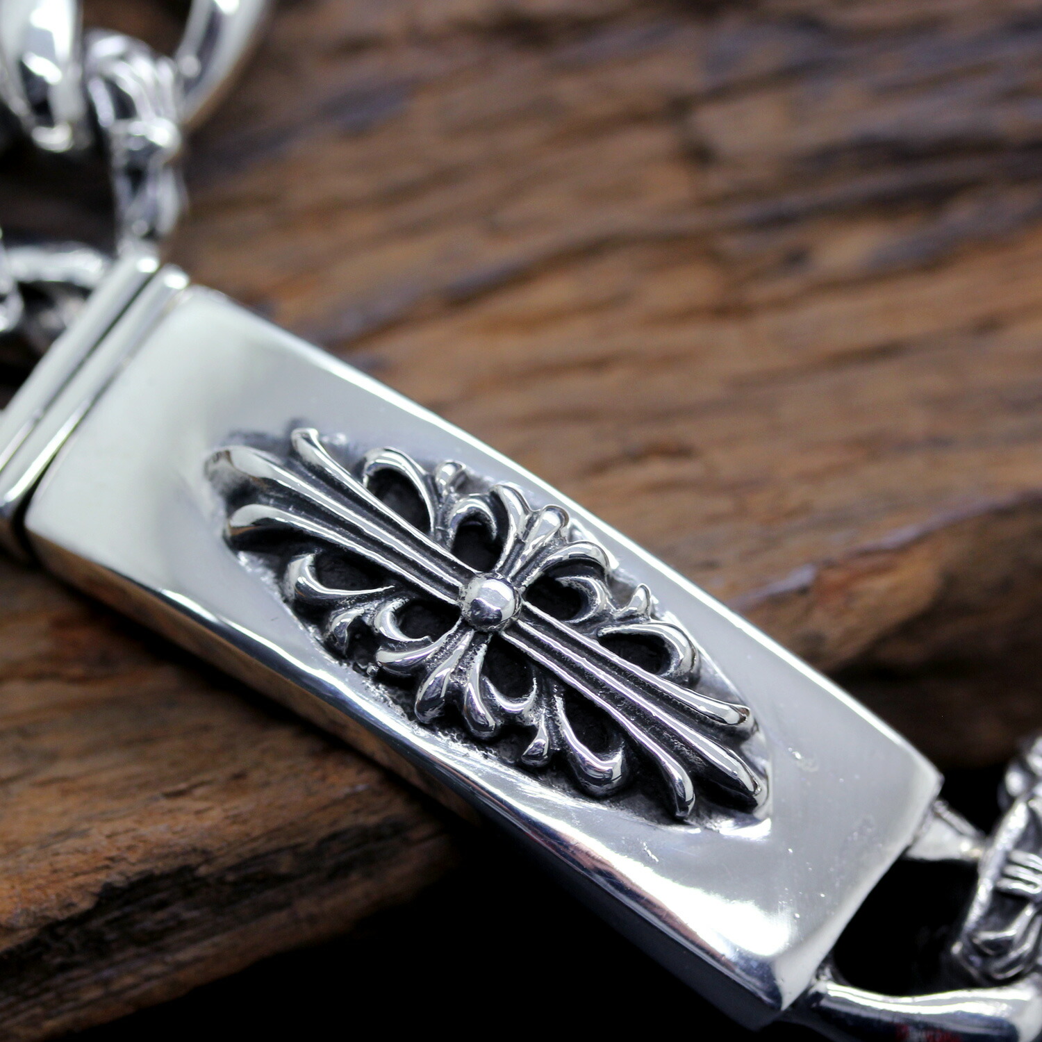 楽天市場】シルバー 925 フローラルクロスIDブレスレット メンズ : ISHIKI