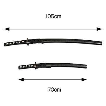 楽天市場】模造刀 黒石目3点セット(大刀・小刀・刀掛け) 刀剣 模造刀