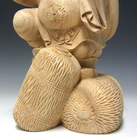 楽天市場】木彫り 大黒天 高さ31cm 置物 楠白木 大黒様 七福神 縁起物