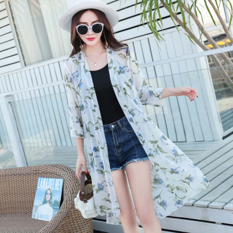 楽天市場】全16柄選べる！総柄ロングカーディガン サマーカーディガン