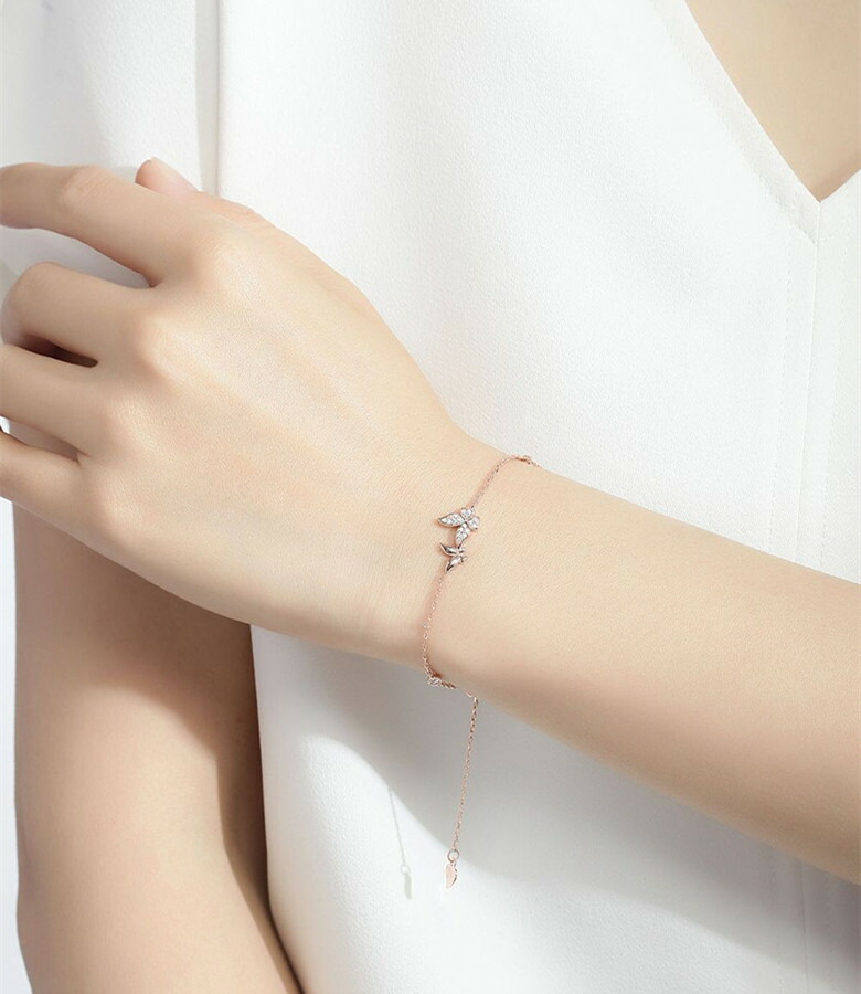 楽天市場】ブレスレット【蝶&一粒】 レディース SV925 シンプル