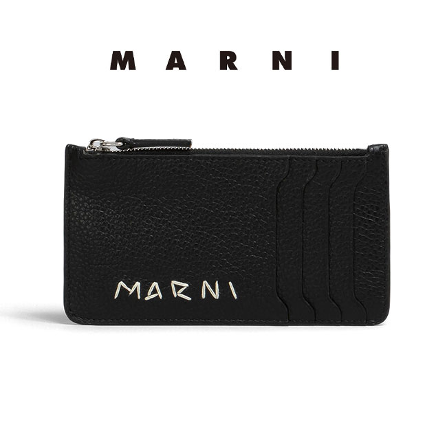 楽天市場】MARNI マルニ メンディングロゴ レザーカードケース