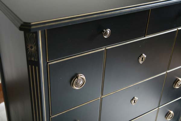 楽天市場】送料無料 ロココ調 4段チェスト ブラック 約W90×約D50×約H90