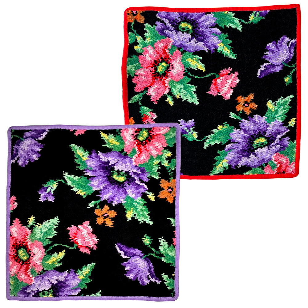 楽天市場】フェイラー FEILER ハンカチ ハンドタオル MOHN/POPPIES BLK