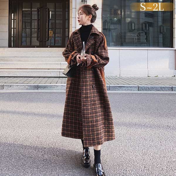 楽天市場】チェスターコート チェック柄 レディース ロングコート