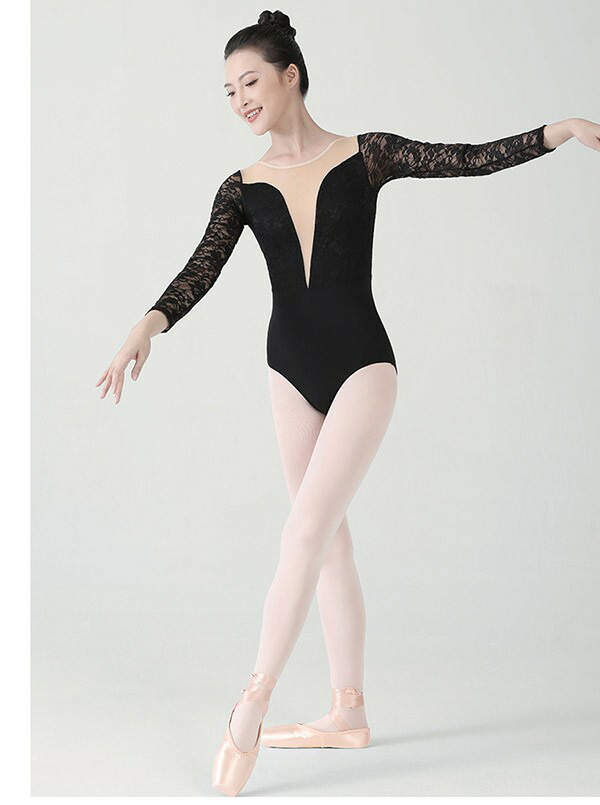 楽天市場】バレエ レオタード 大人 スカート無し 黒 長袖 バレエ用品
