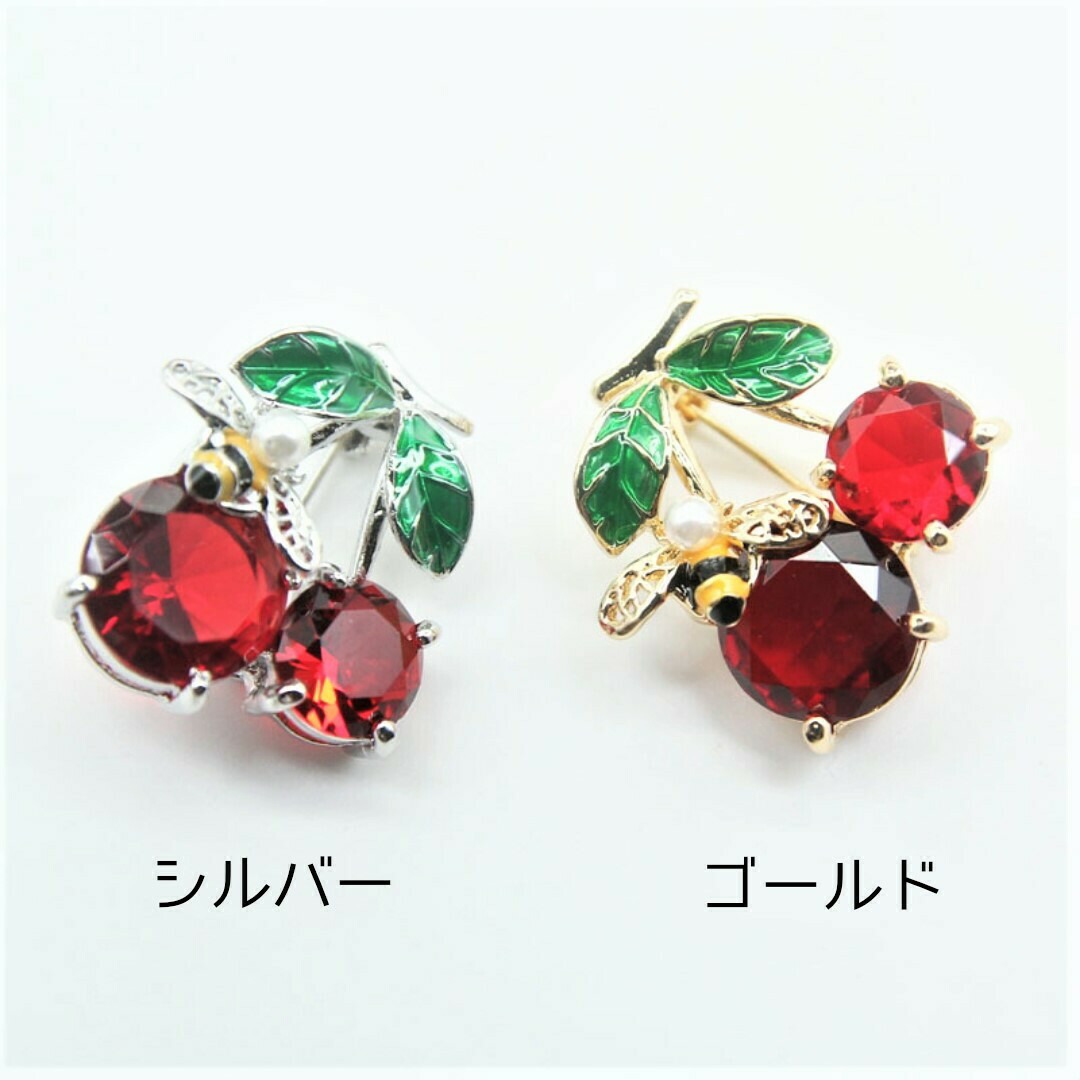 楽天市場】スワロフスキー ミツバチ と さくらんぼ ブローチ : Aquarius