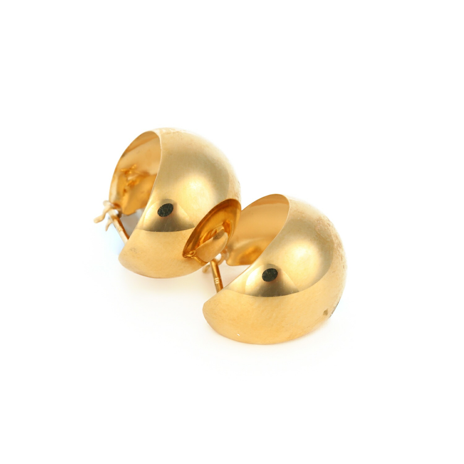 楽天市場】18金 フープピアス 月甲 10×13mm 両耳 レディース メンズ