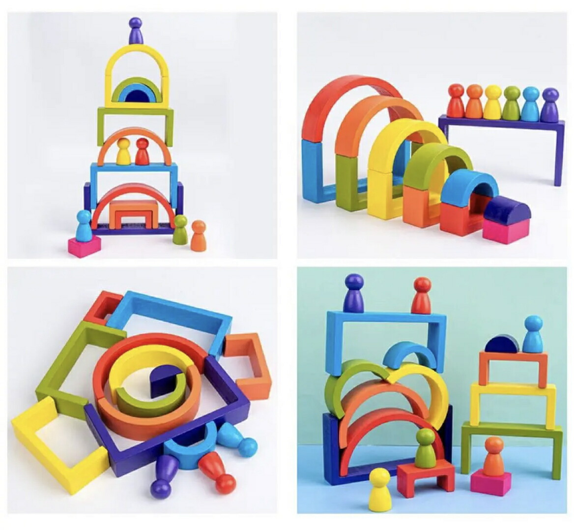 楽天市場】【長く遊べる知育トイ】レインボー 積み木 虹 積み木