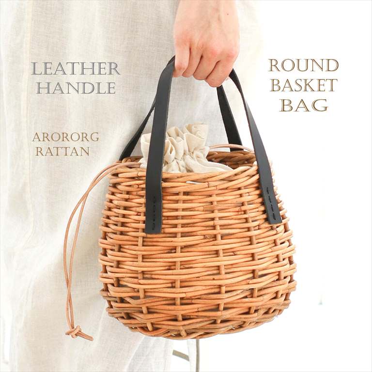 楽天市場】アラログ レザーハンドルバッグ ラウンド ラタン THE AROROG