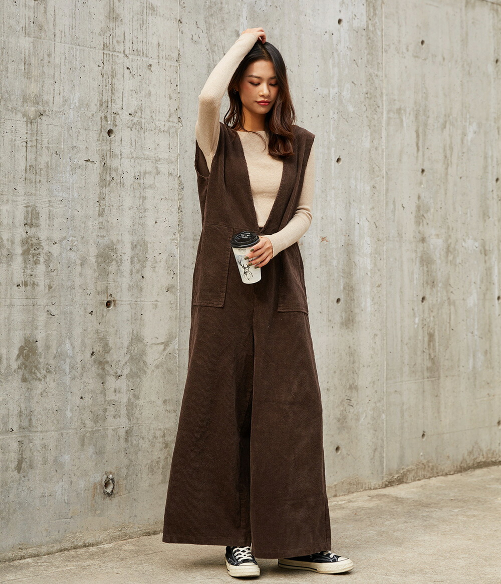 楽天市場】『レビュー4つ星以上！コーデュロイサロペット