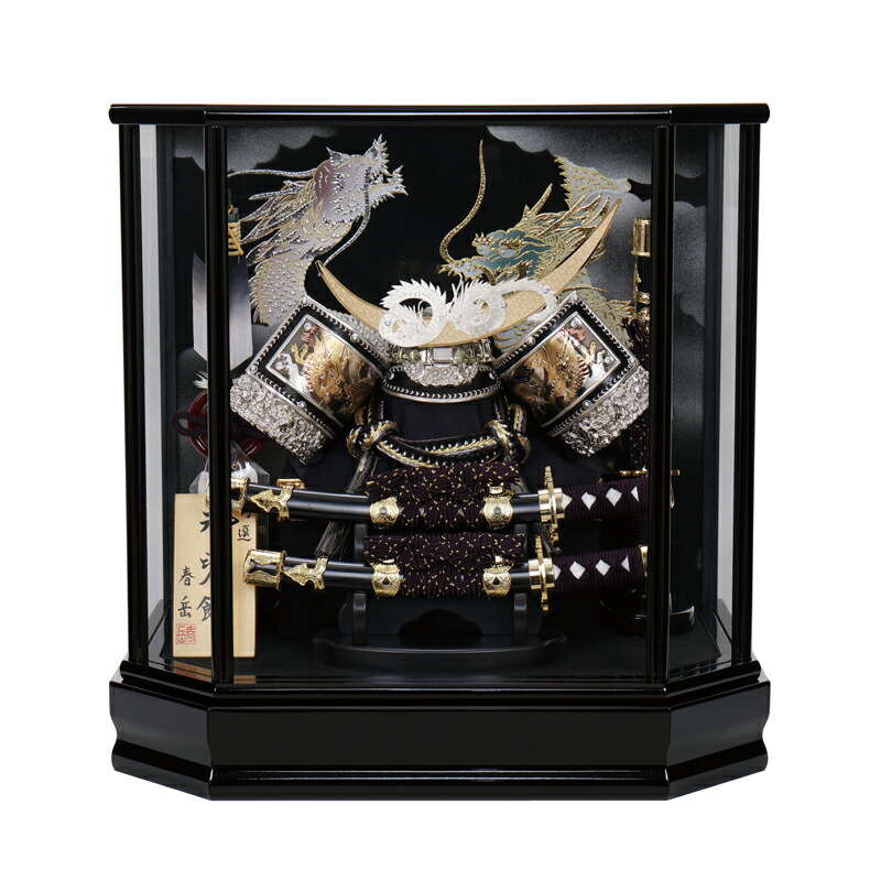 楽天市場】五月人形 コンパクト 兜ケース飾り 兜飾り 春岳作 12号 六角