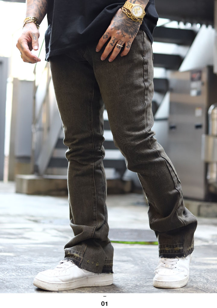 楽天市場】mnml デニム ジーンズ メンズ グレー 大きいサイズ ミニマル