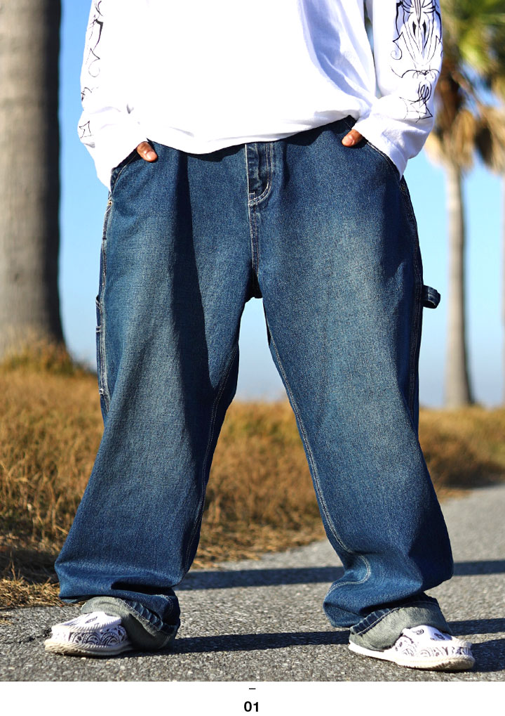 楽天市場】ACE FLAG ペインターパンツ バギーパンツ デニム ジーンズ