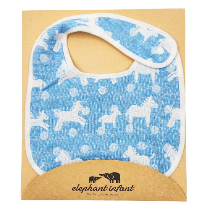 楽天市場】ウマ柄ベビースタイ 無撚糸・柔らかガーゼ フラッフィー