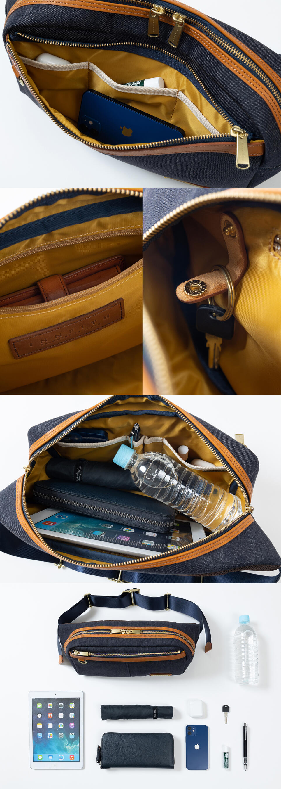 楽天市場】ボディバッグ ボディバック 日本製 国産 デニム 岡山デニム