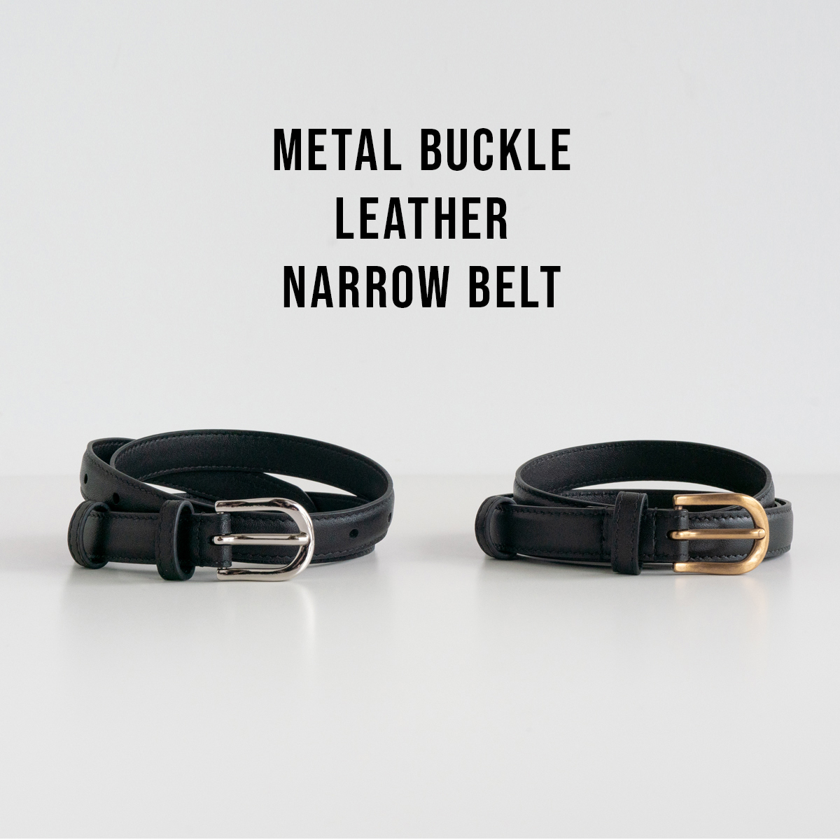 楽天市場】メタルバックル ナローレザーベルト 本革 レザー ベルト