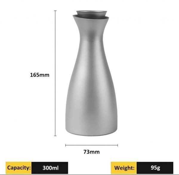 楽天市場】キャンプで熱燗が楽しめる！☆チタン製の徳利300ml＆