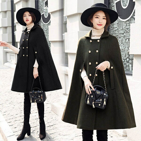 楽天市場】【サイズ有XS/S/M/L/XL】ケープコート ロング レディース