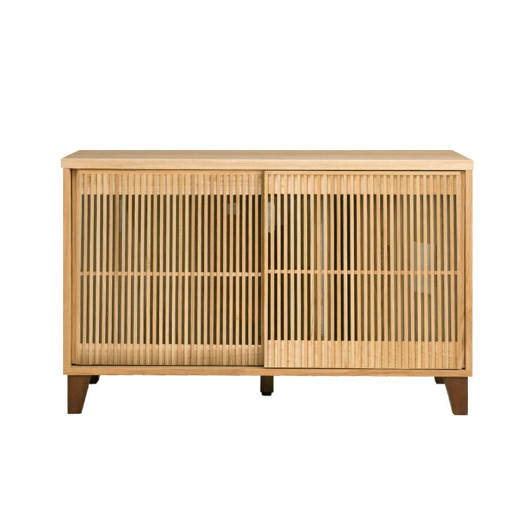 楽天市場】サイドボード 幅120cm 縦格子 キャビネット 和モダン