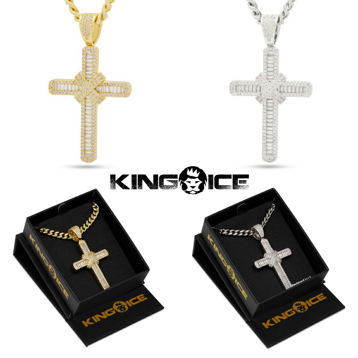 楽天市場】KING ICE キングアイス ネックレス チェーン WRAPPED CROSS