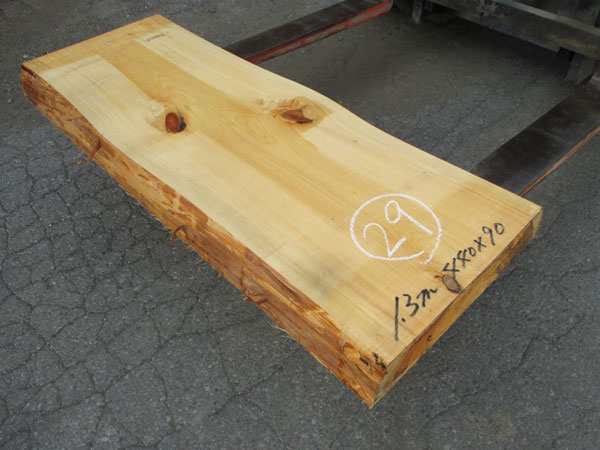 楽天市場】国産桧 耳付き無垢板 節あり1300×90×440ミリ NO.29天板