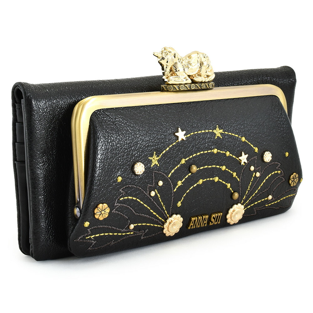 楽天市場】アナスイ 財布 長財布 がま口財布 黒(ブラック) ANNA SUI