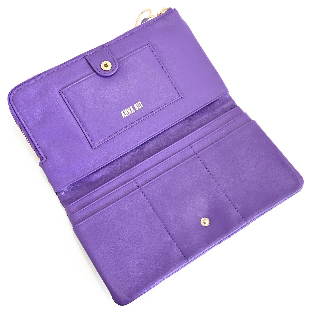 楽天市場】アナスイ 財布 長財布 L字ファスナー 紫(パープル) ANNA SUI