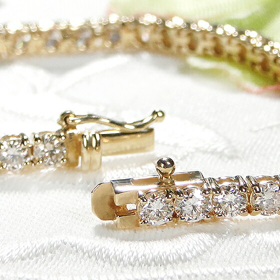 楽天市場】K18YG【5.0ct】豪華 ダイヤモンド テニスブレスレット【送料