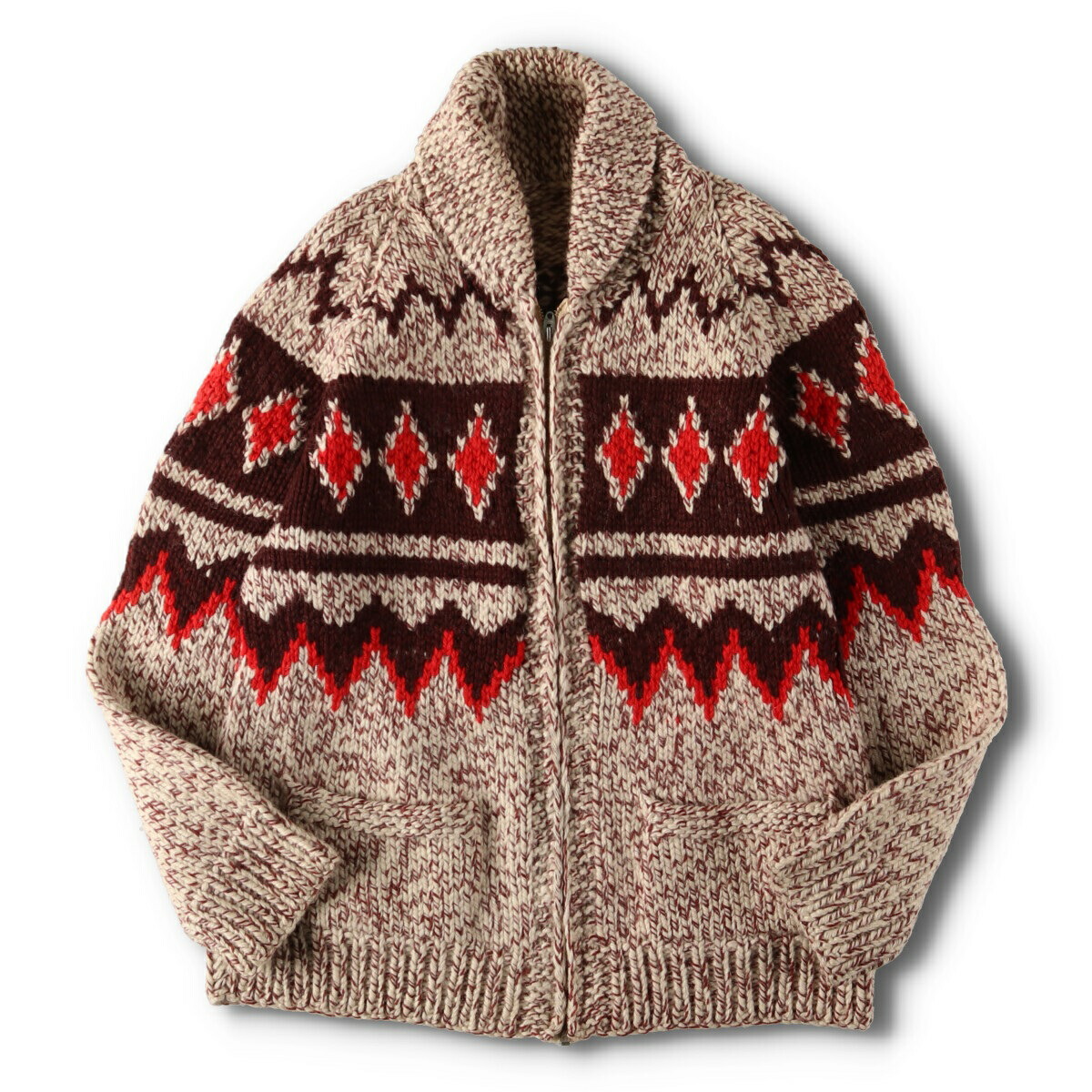 楽天市場】古着 60年代 総柄 ネイティブ柄 カウチンセーター メンズM