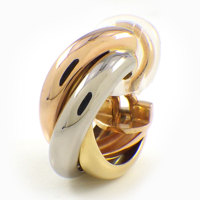 楽天市場】カルティエ Cartier イヤリング トリニティ フープ スリー