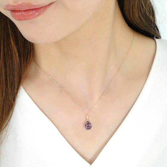 楽天市場】K18YG/PG/WG ミル打ち アメジスト ペンダント【送料無料