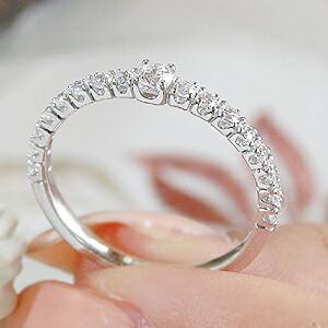 楽天市場】pt950【0.35ct】ダイヤモンド ハーフエタニティ リング【H