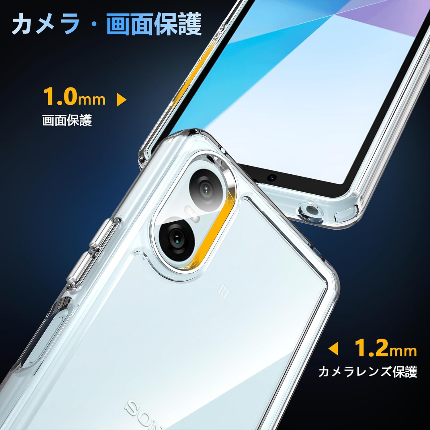 楽天市場】Xperia 10 VI ケース ガラスフィルム付き 背面クリア 米軍