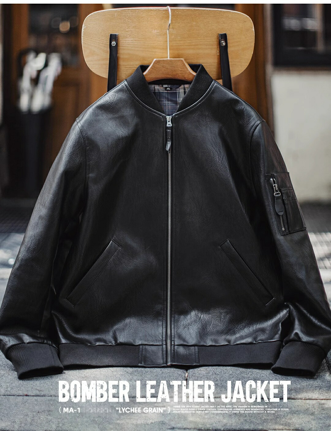 楽天市場】MA-1 フライトジャケット メンズ PUレザー シボ加工