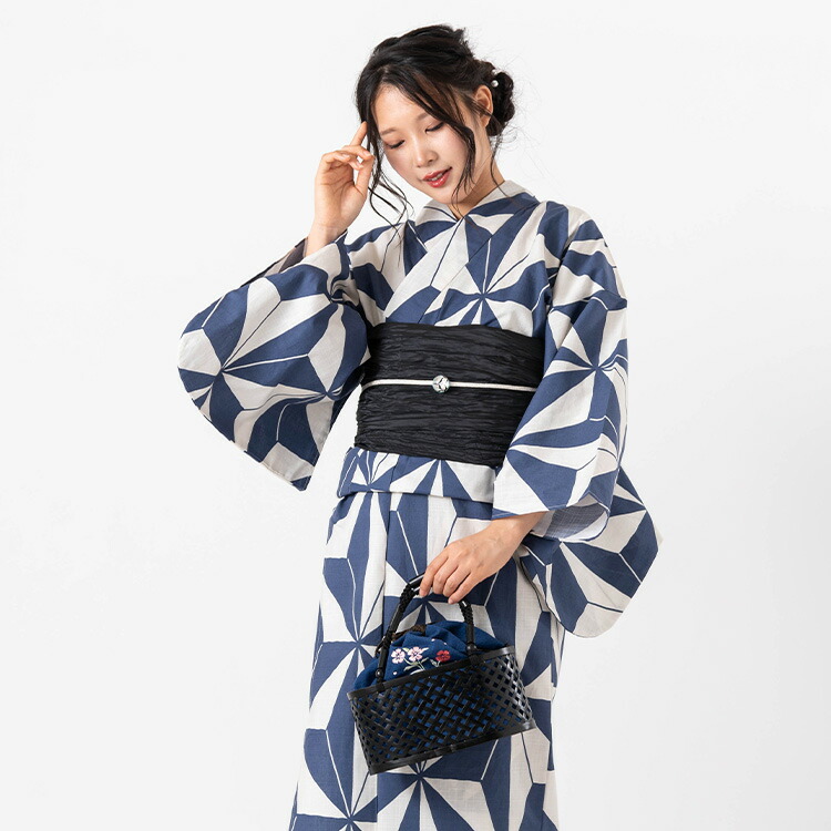 楽天市場】女性用浴衣 レディース 2点セット[浴衣+しわ兵児帯]麻の葉